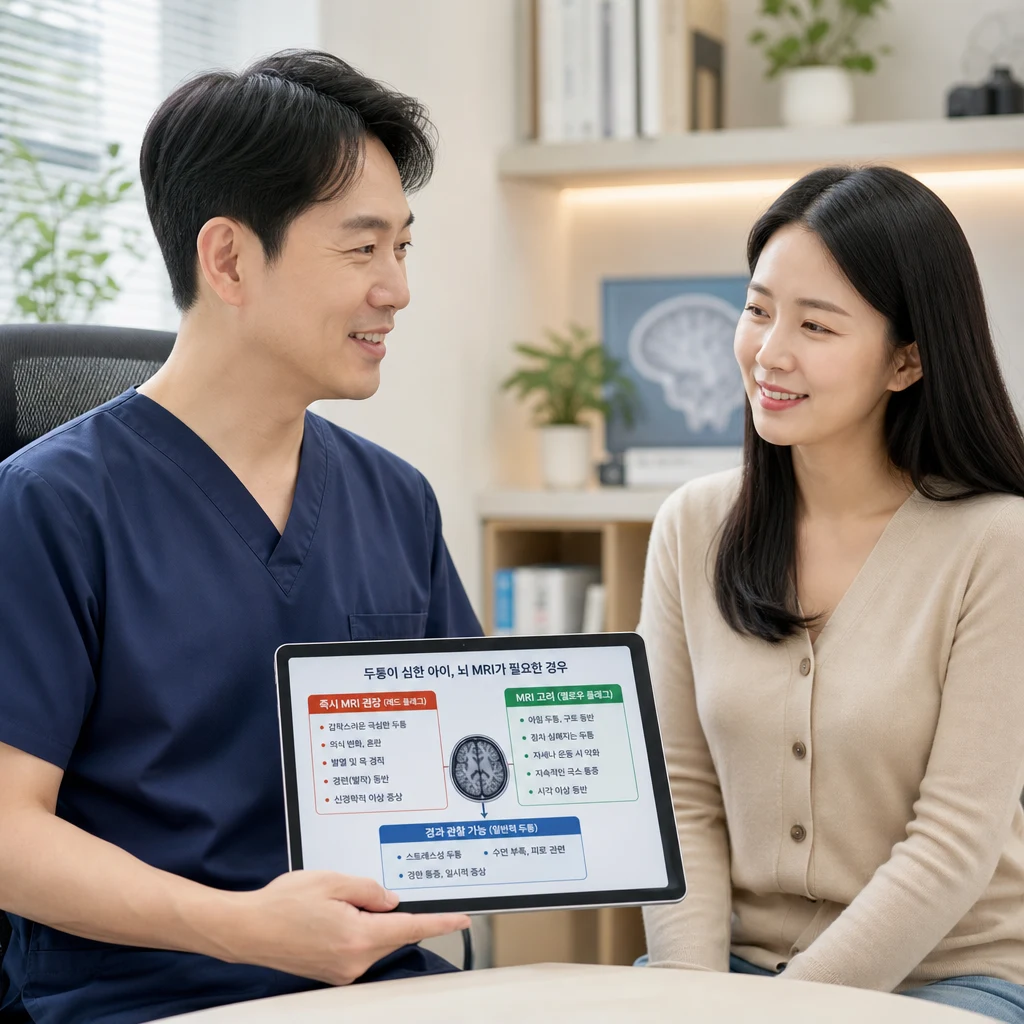 아이의 심한 두통, MRI 검사가 필요한 상황인가요?